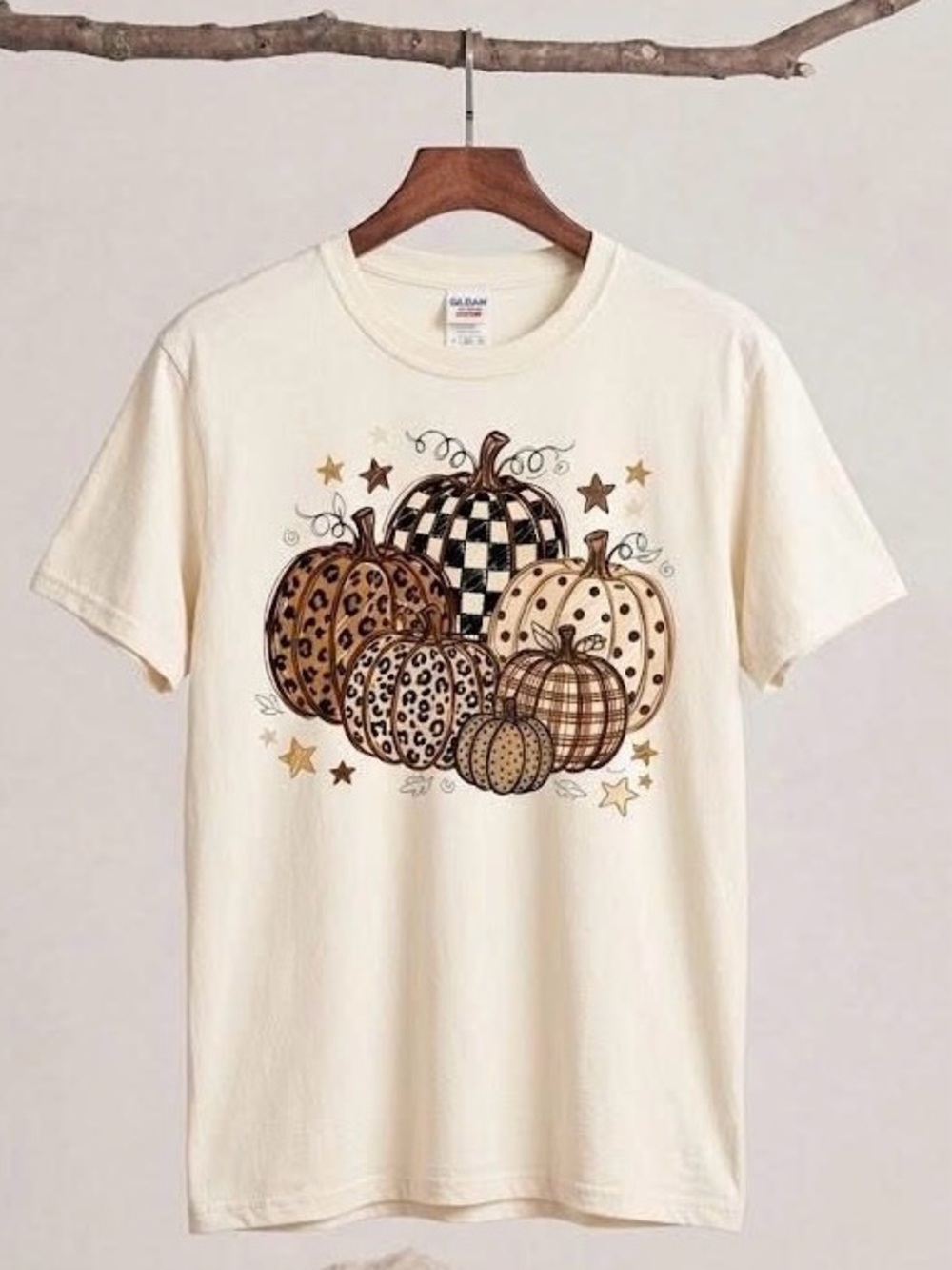 Retro Leopard Pumpkin Graphic T-Shirt Fall Autumn Boho Vibe Tee